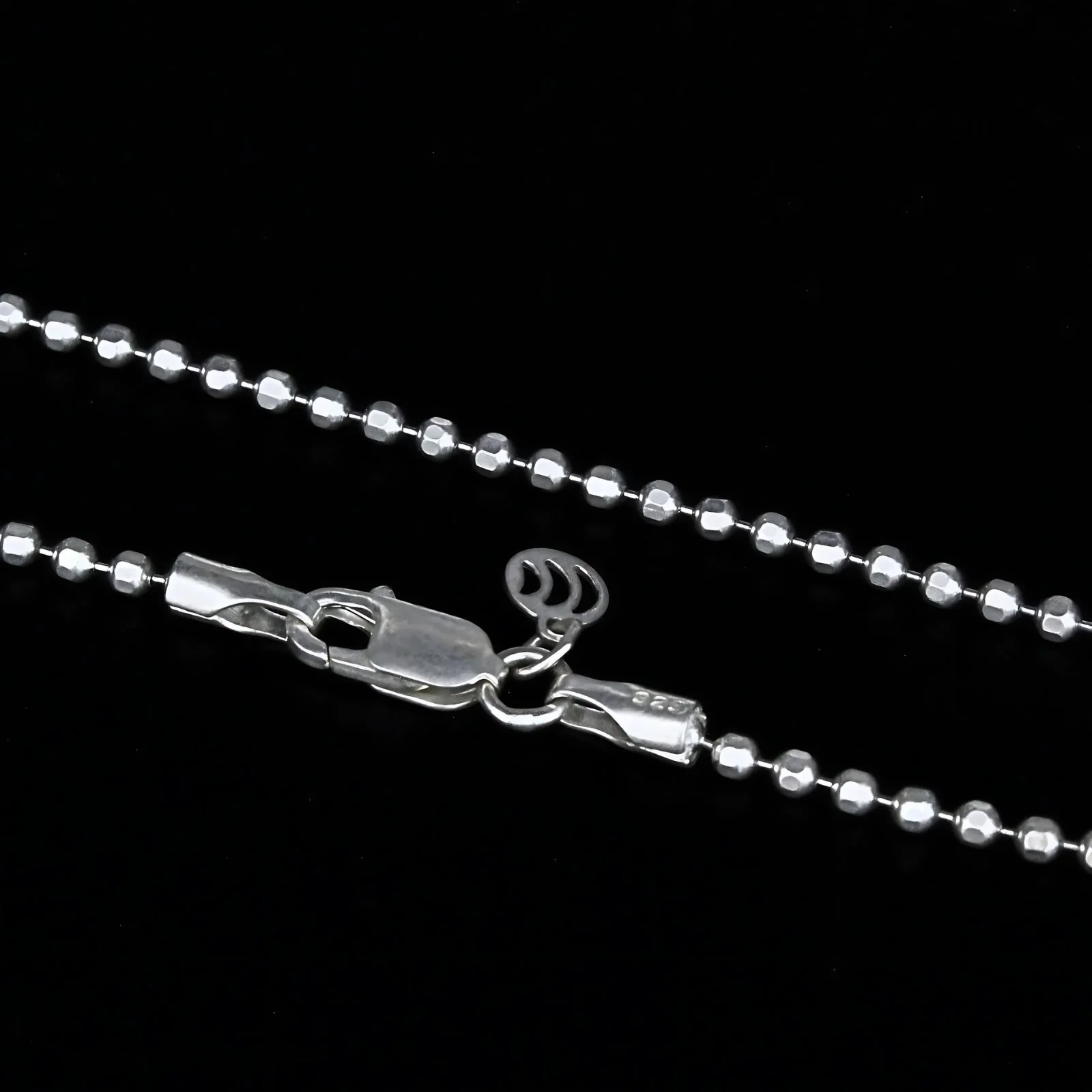 925 Real Sterling Silver beaded Neck chain 18" - Image 4