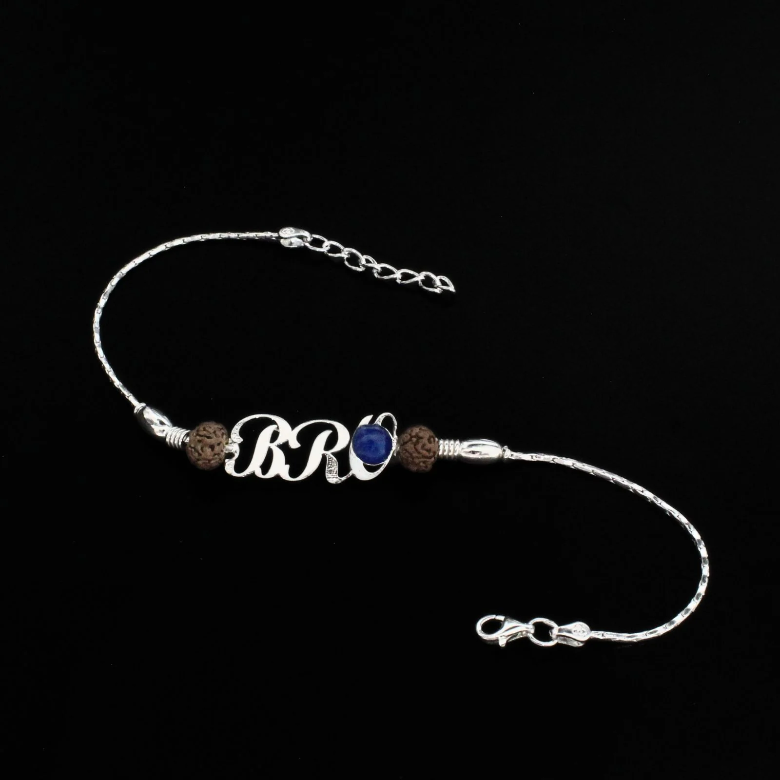 925 Real Sterling Silver Bracelet Bro Rakhi 8" - Image 2