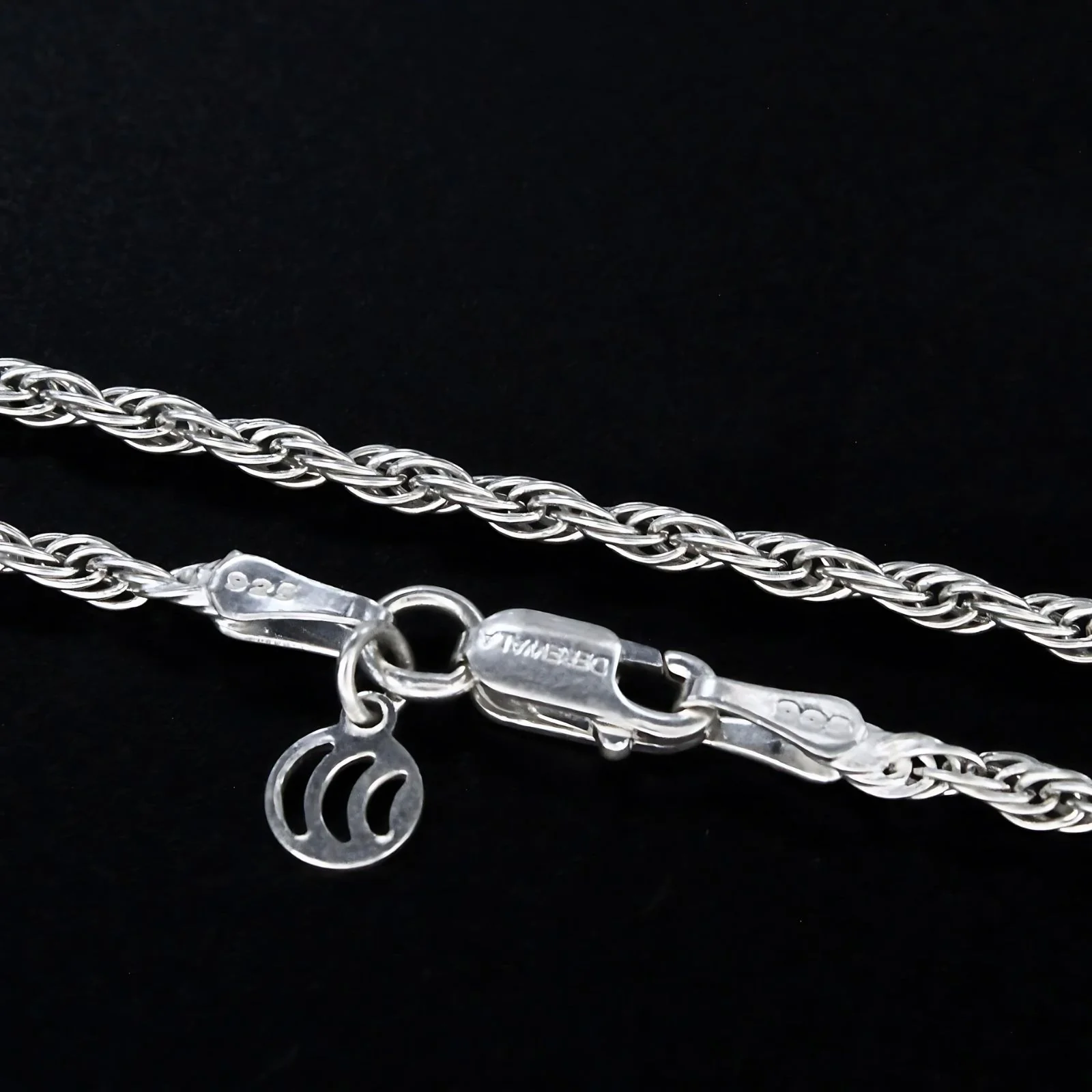 925 Real Sterling Silver Excellent rope design Neck chain 18" - Image 4