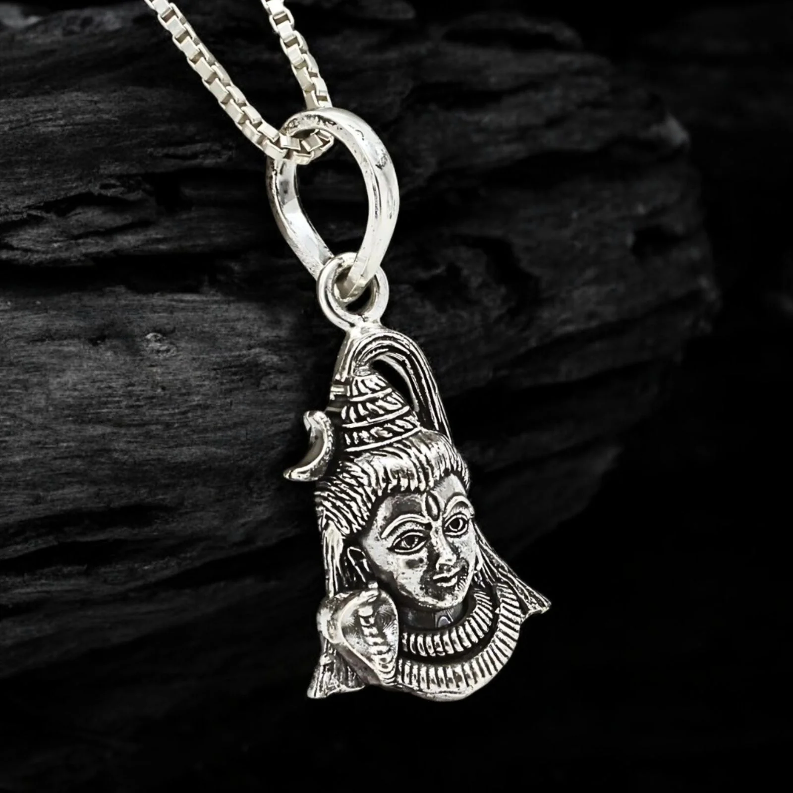 925 Real Sterling Silver Oxidized Divine Lord Shiva Pendant