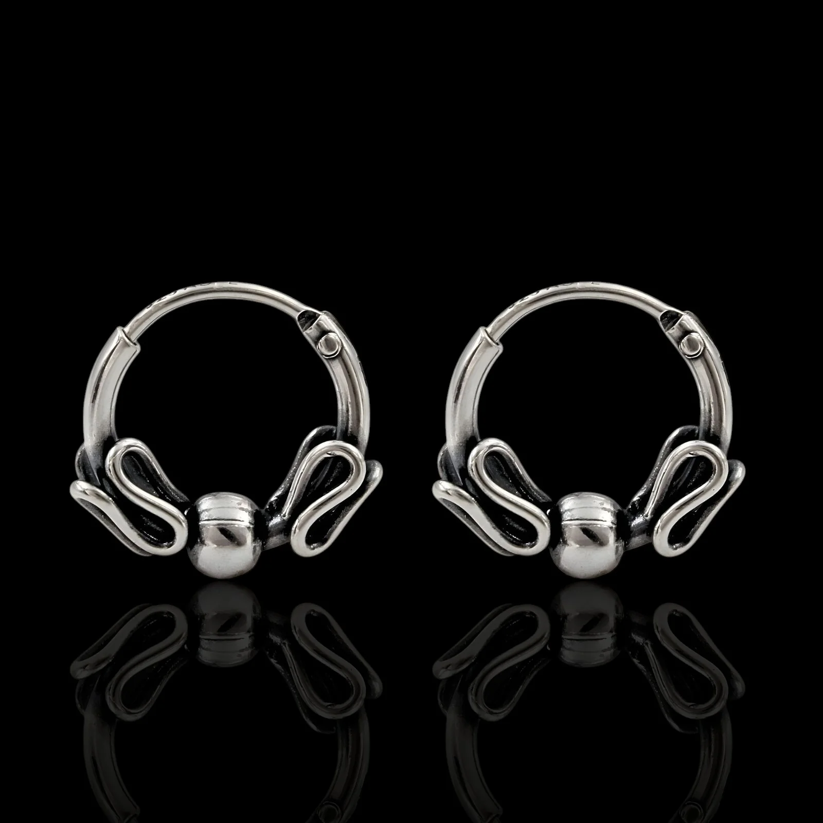 925 Real Sterling Silver Oxidized Twisted design hoop earrings for Girls - Pair