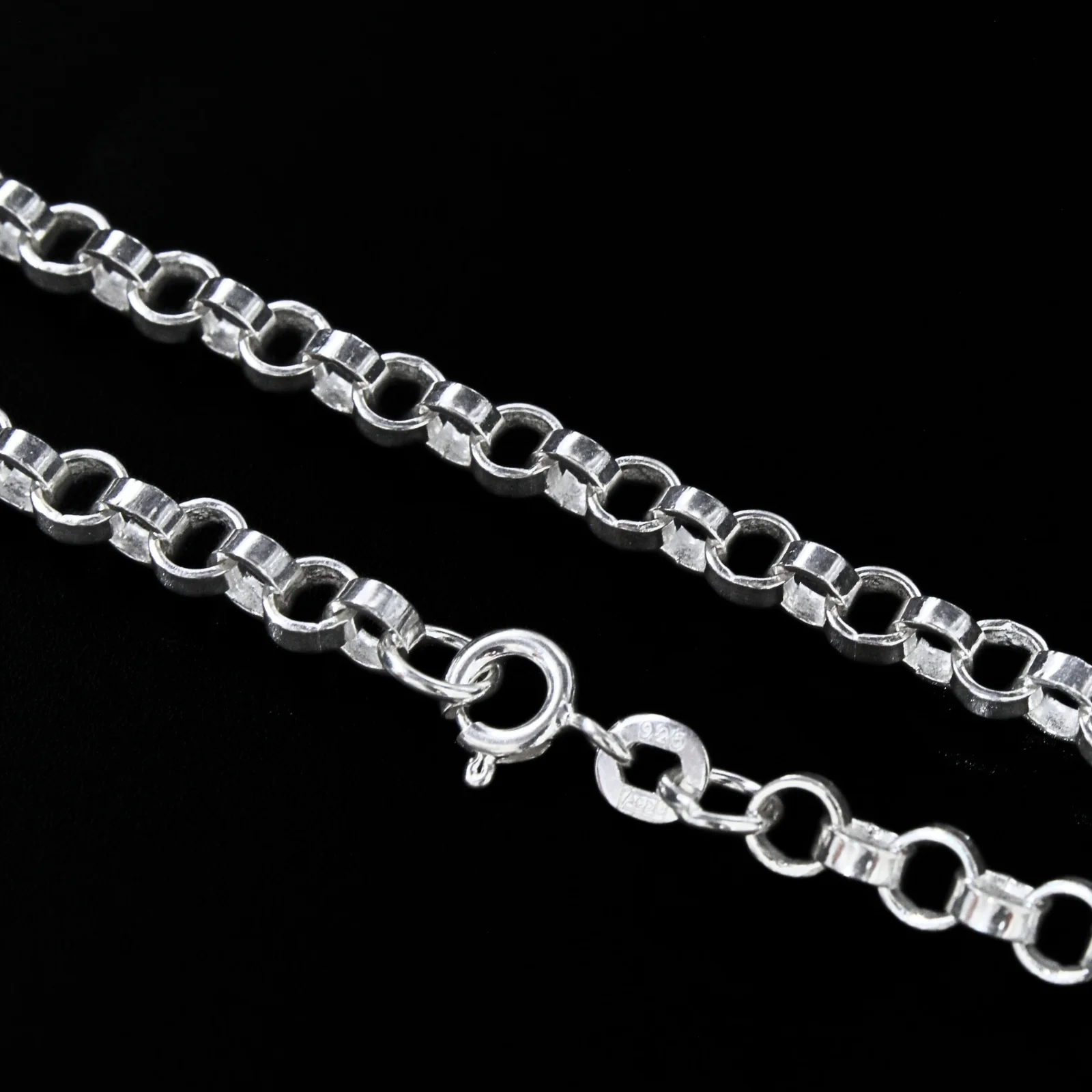 925 Real Sterling Silver Unisex  Belcher Neck Chain 20" - Image 4