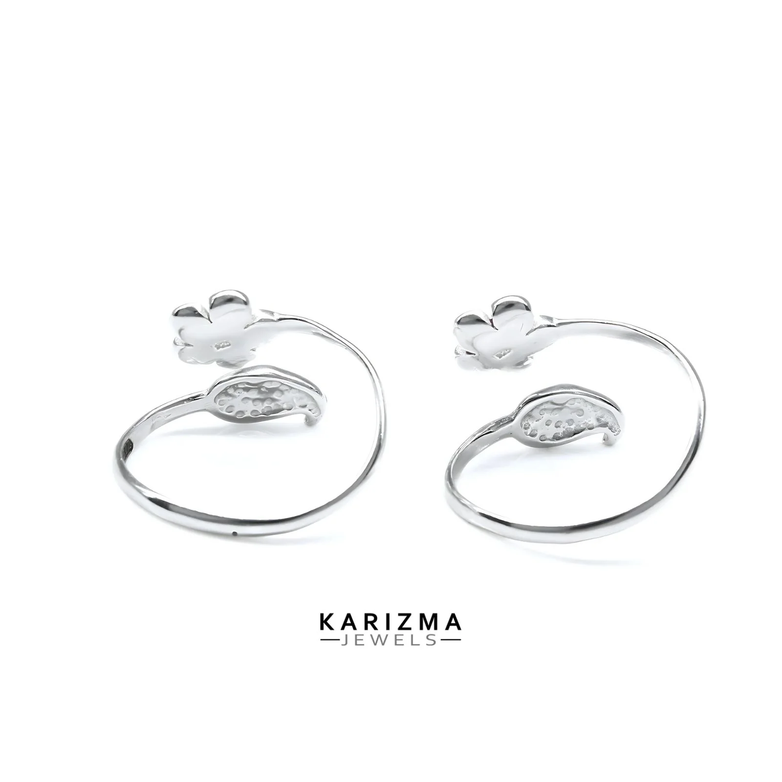 925 Real Sterling Silver women Adjustable Excellent Enamel Toe Ring - Pair - Image 5