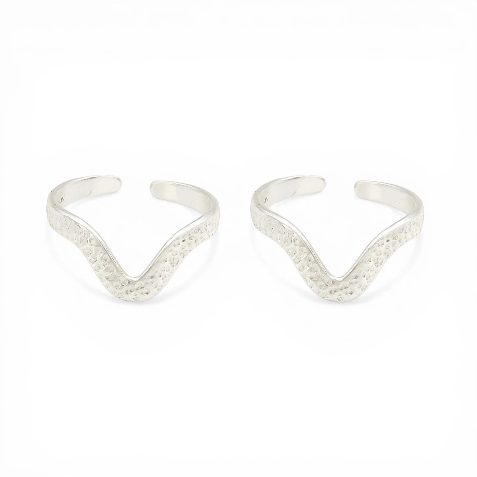 925 Real Sterling Silver women Chevron Toe Ring - Pair - Image 3