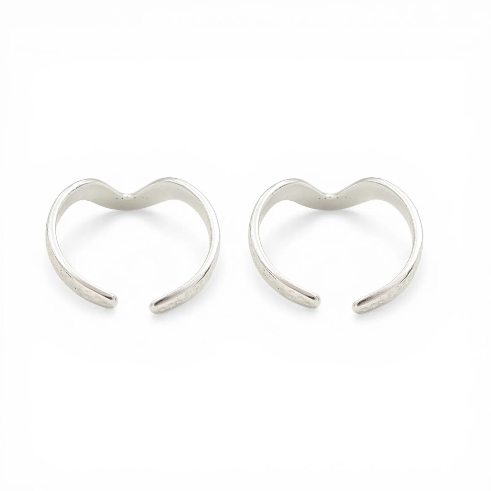 925 Real Sterling Silver women Chevron Toe Ring - Pair - Image 4