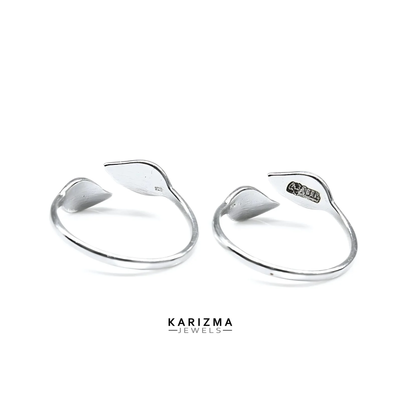 925 Real Sterling Silver women Openable Leaf Design Toe Ring - Pair - Image 5