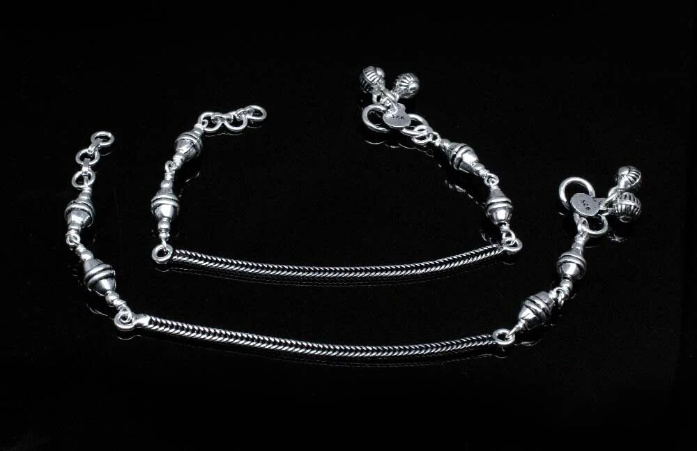925 Silver Jewelry Kids Anklets Ankle chain foot baby Bracelet 6.5 in - Image 2