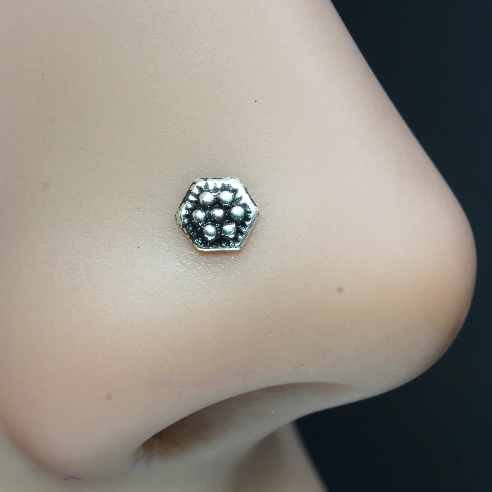 Oxidized Sterling Silver Daily Wear Nose Stud