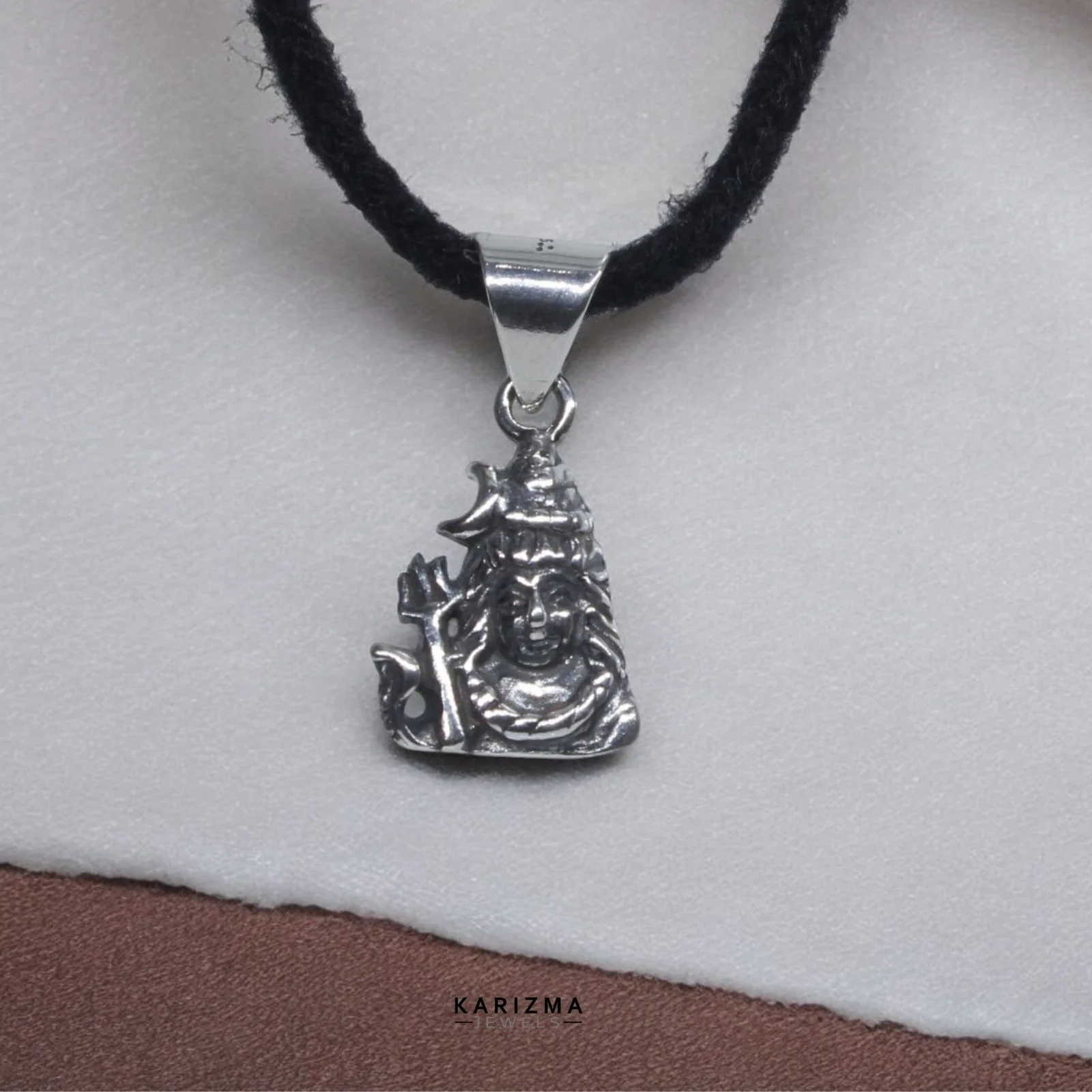 925 Sterling Silver amazing Oxidized Small Shiva Pendant - Image 2