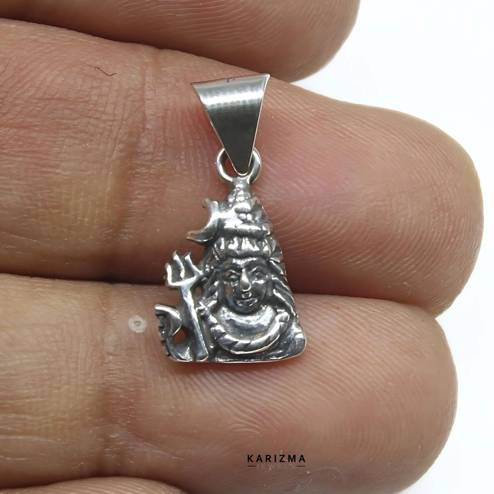 925 Sterling Silver amazing Oxidized Small Shiva Pendant - Image 3