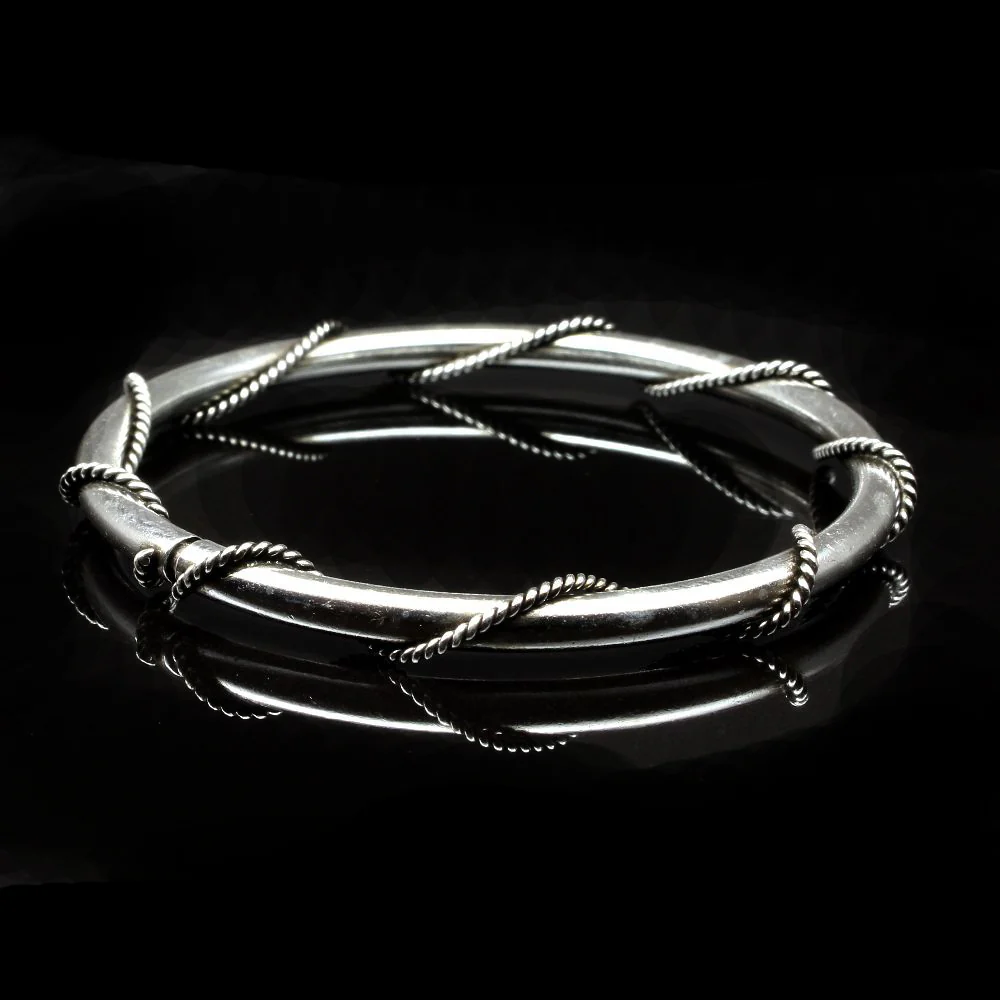 925 Sterling Silver Bangle Hollow Kids Children Bracelet 4.5Cm - Image 2
