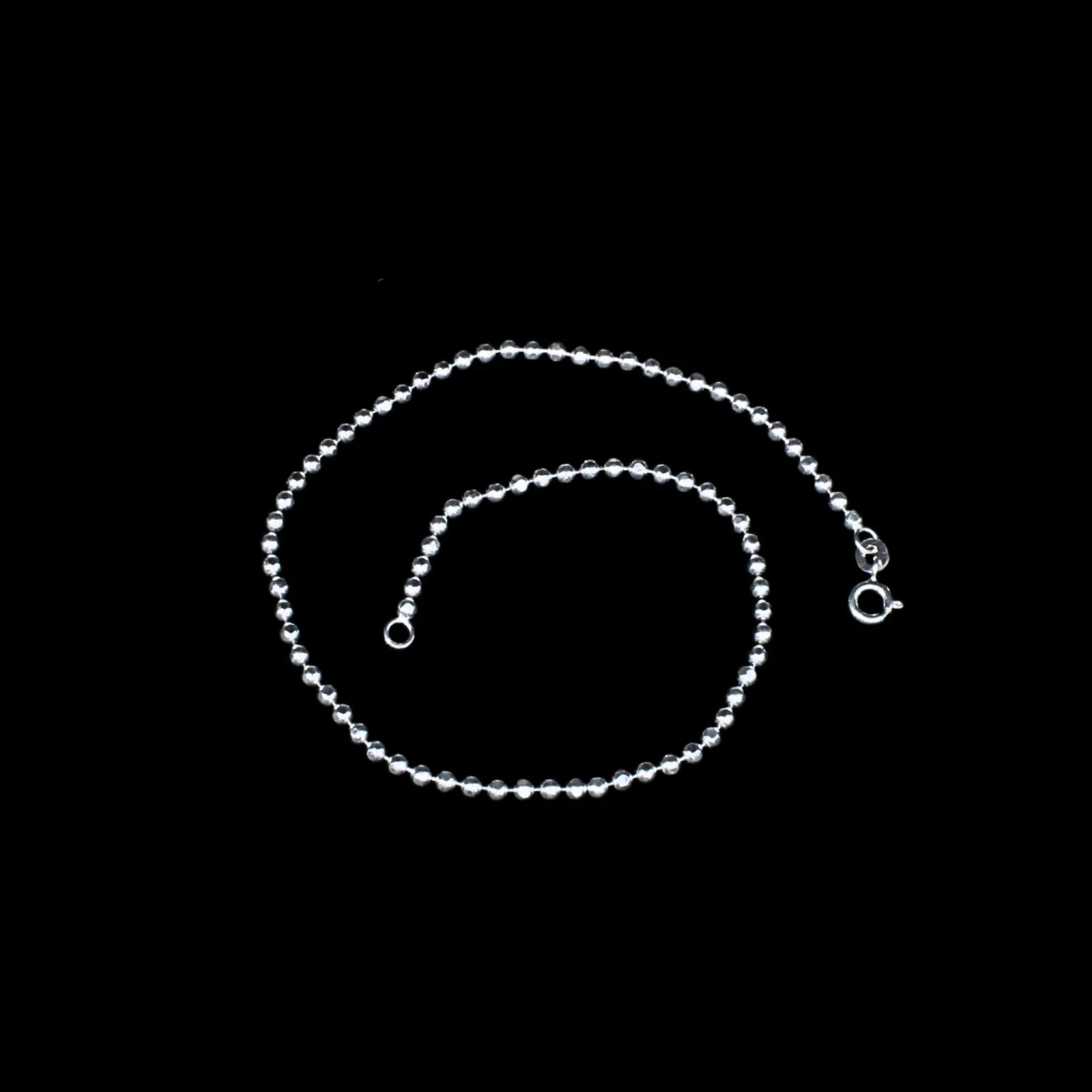 925 Sterling Silver Beaded Girl Women Anklets Ankle Bracelet 10.3" - Image 4