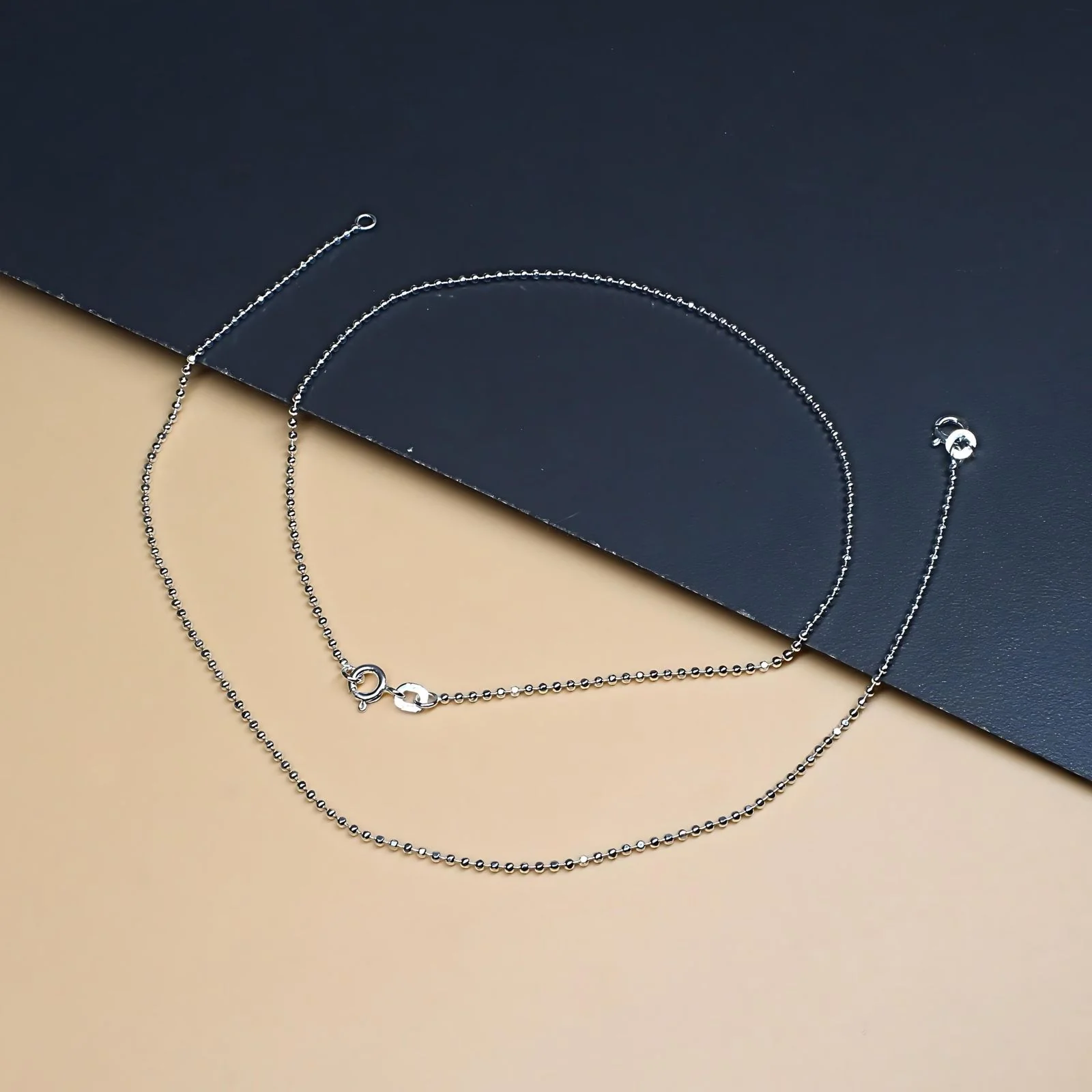 925 Sterling Silver Beaded Girl Women Anklets Ankle Bracelet 10.3"