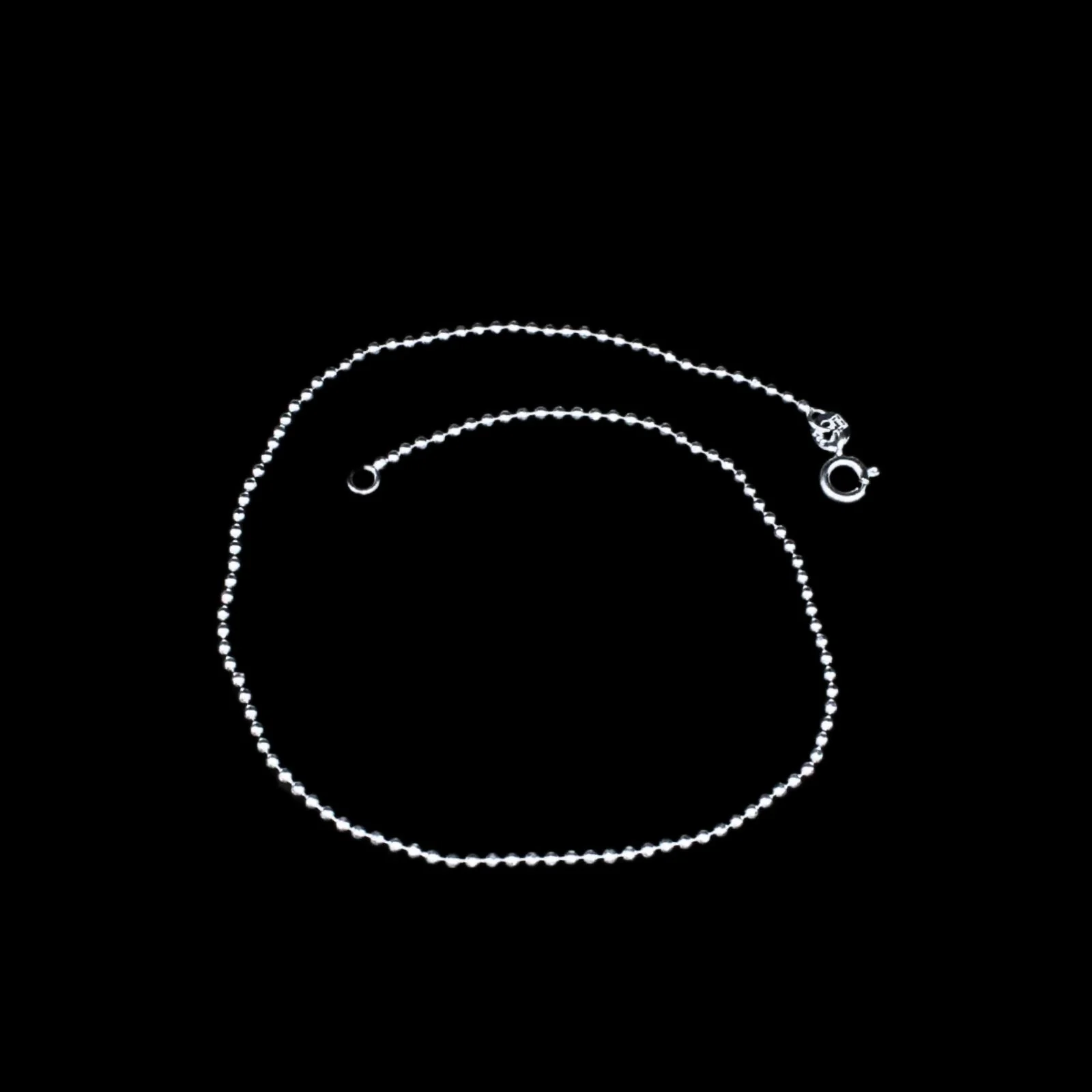 925 Sterling Silver Beaded Girl Women Anklets Ankle Bracelet 10.3" - Image 4