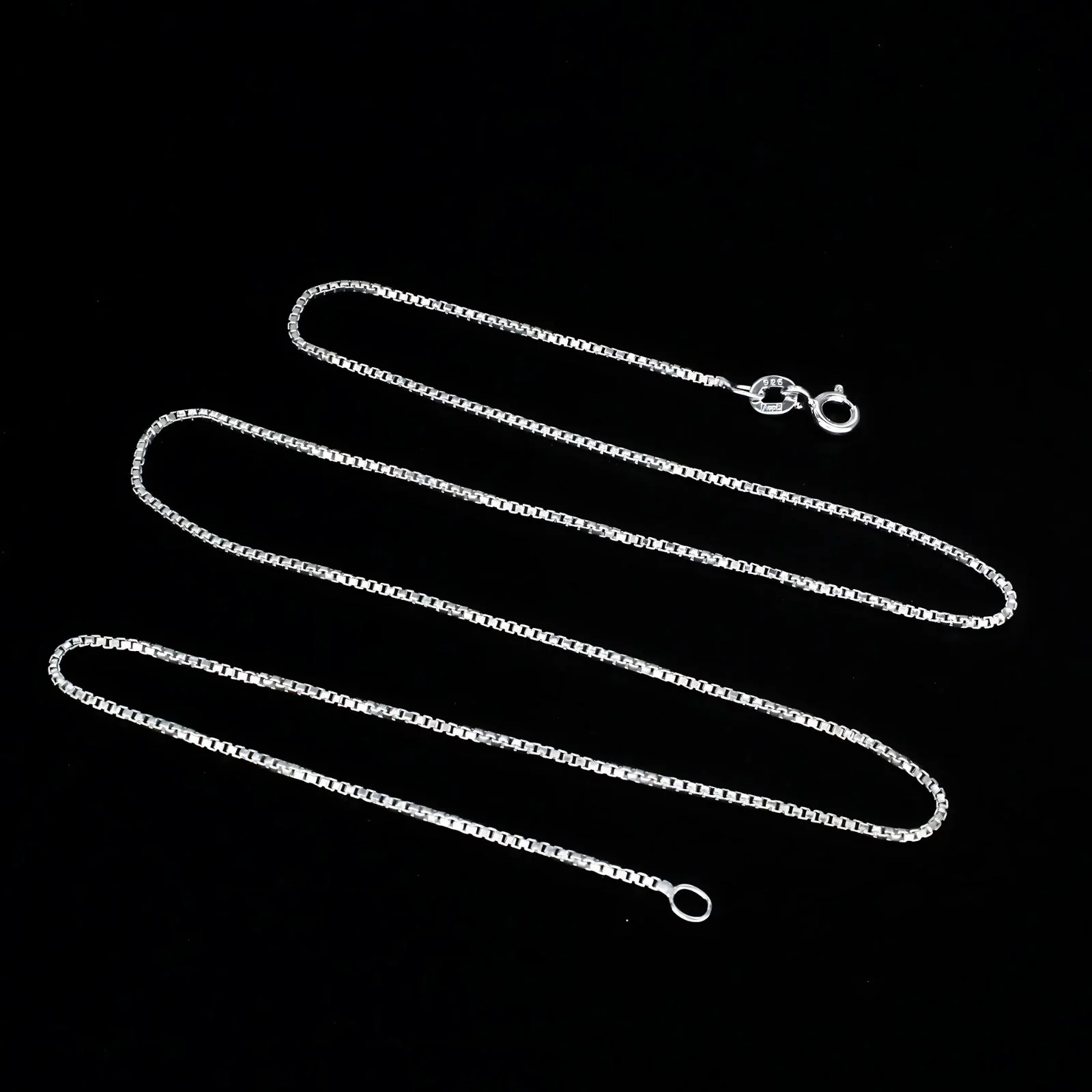 925 Sterling Silver box design regular wear Neck Chain 18" - Image 3