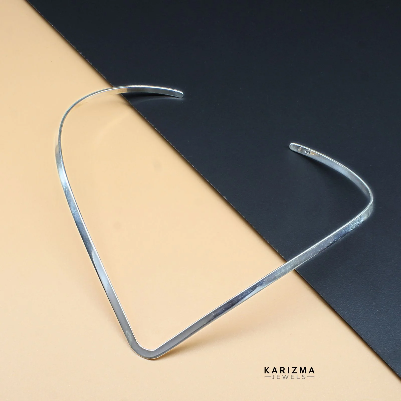 925 Sterling Silver choker necklace Collar Cuff Pattern Women's necklace - Image 2