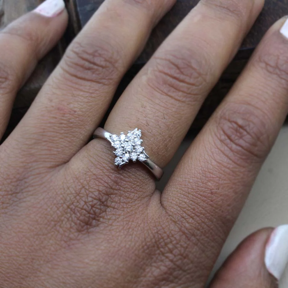 925 Sterling Silver Delicate Bloom Stone Ring - Image 3