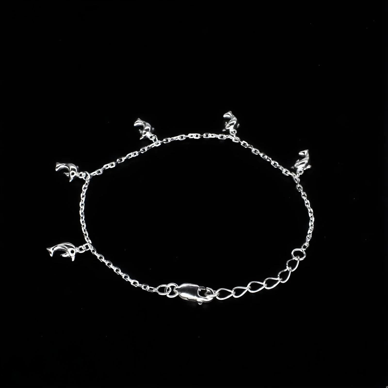 925 Sterling Silver Elegant Dolphin charms adjustable cable chain Bracelet for Girls - Image 4