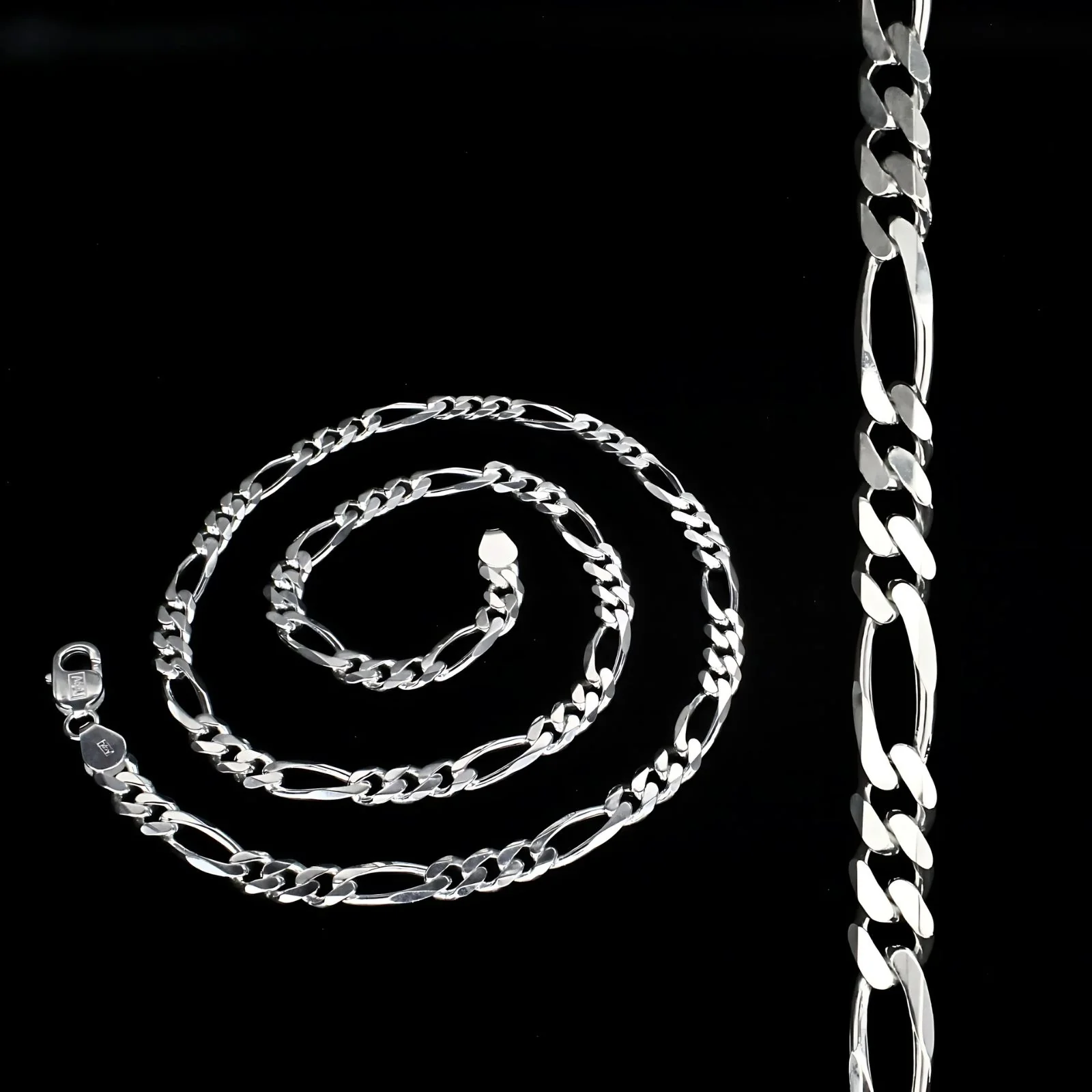 925 Sterling Silver excellent gifting Figaro Link Neck chain 24" - Image 2