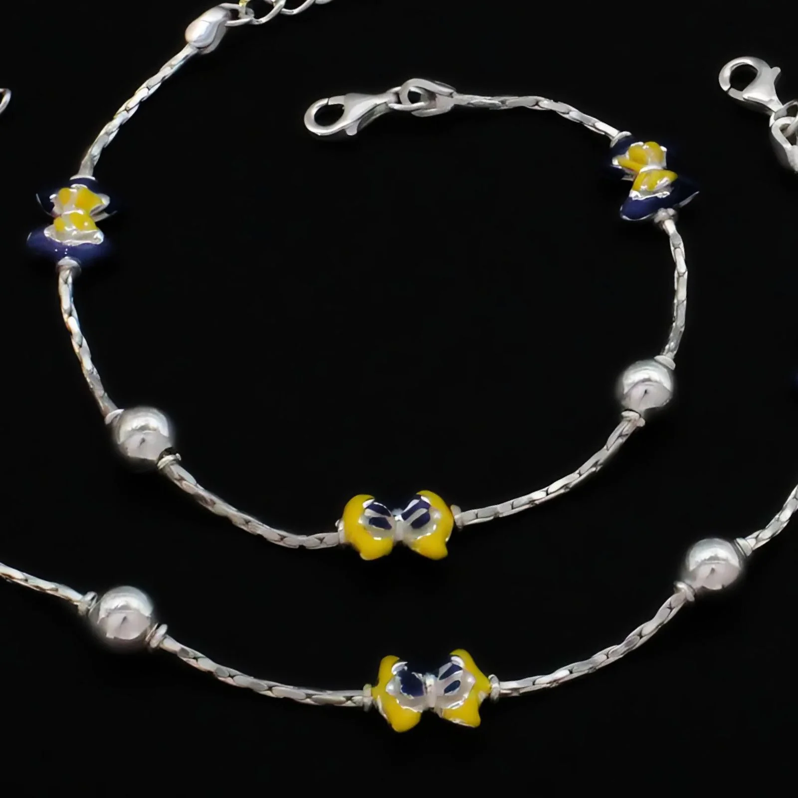 925 Sterling Silver gifting Kids Anklets Ankle chain foot baby Bracelet 7" - Image 3