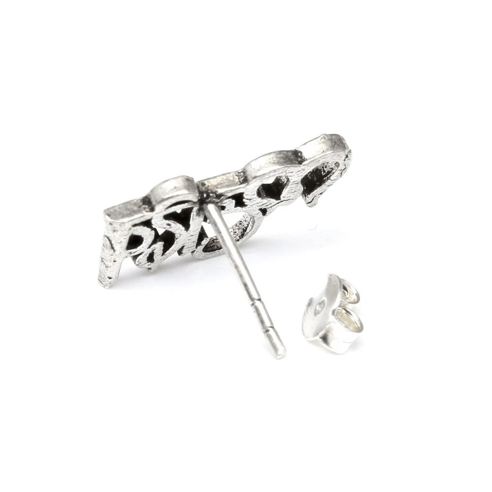 925 Sterling Silver God Mahadev cut through Stud earring for Men - single - Image 4