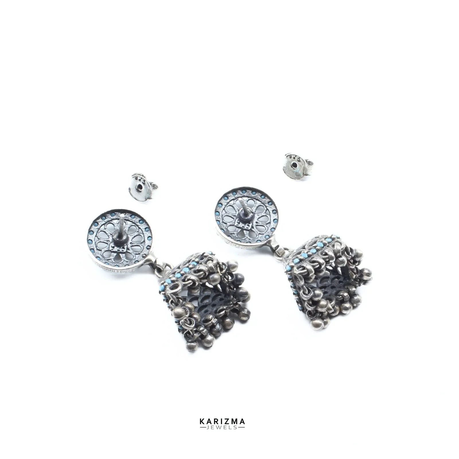 925 Sterling Silver handmade Oxidized Excellent gifting Dangle Jhumki Women Earrings - Image 6