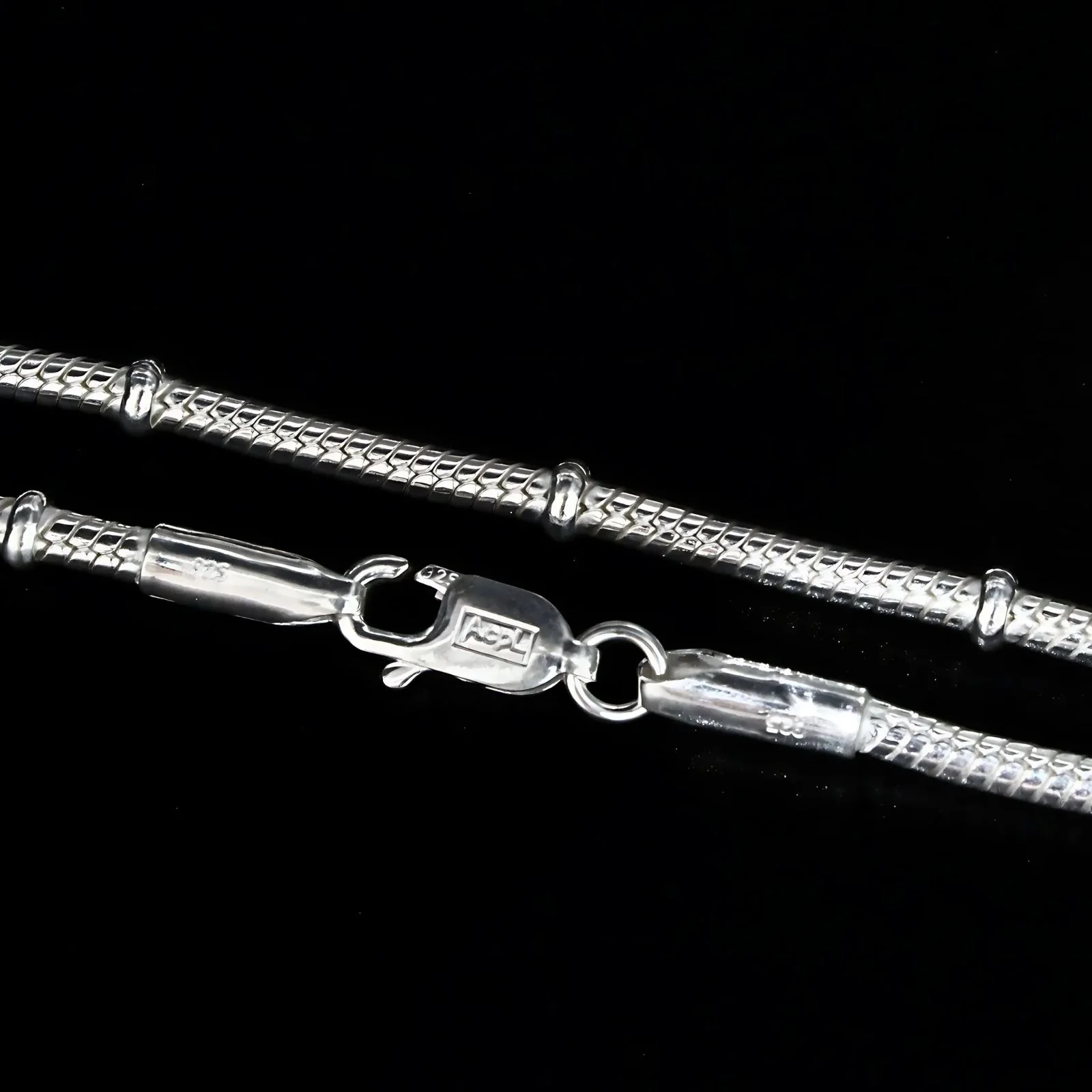 925 Sterling Silver women Snake Balled Neck chain 20" - Image 4