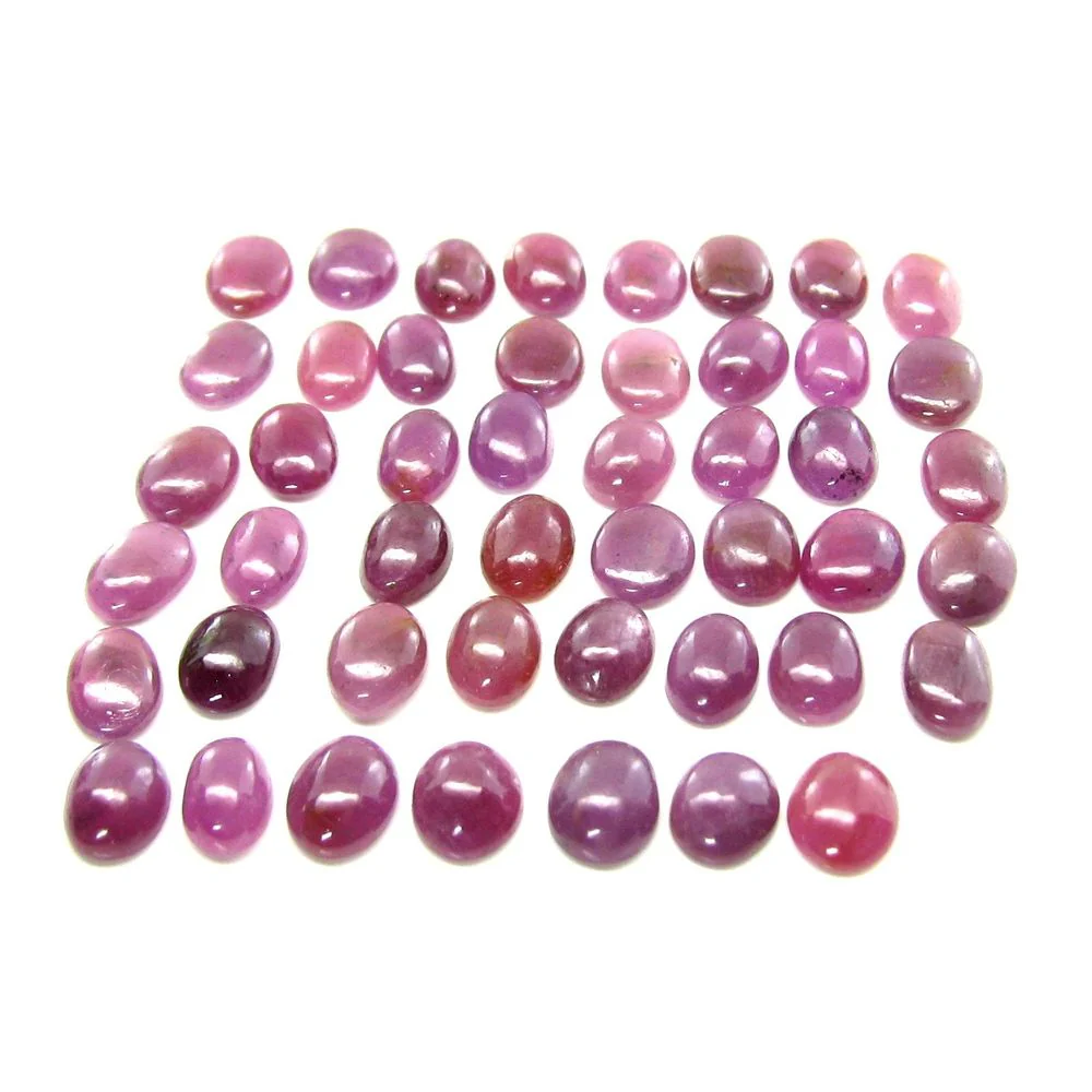 98.5Ct 76pc Lot Natural Ruby Oval Cabochone Translucent Gemstones