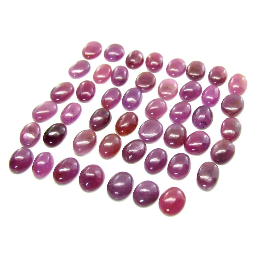 98.5Ct 76pc Lot Natural Ruby Oval Cabochone Translucent Gemstones - Image 2