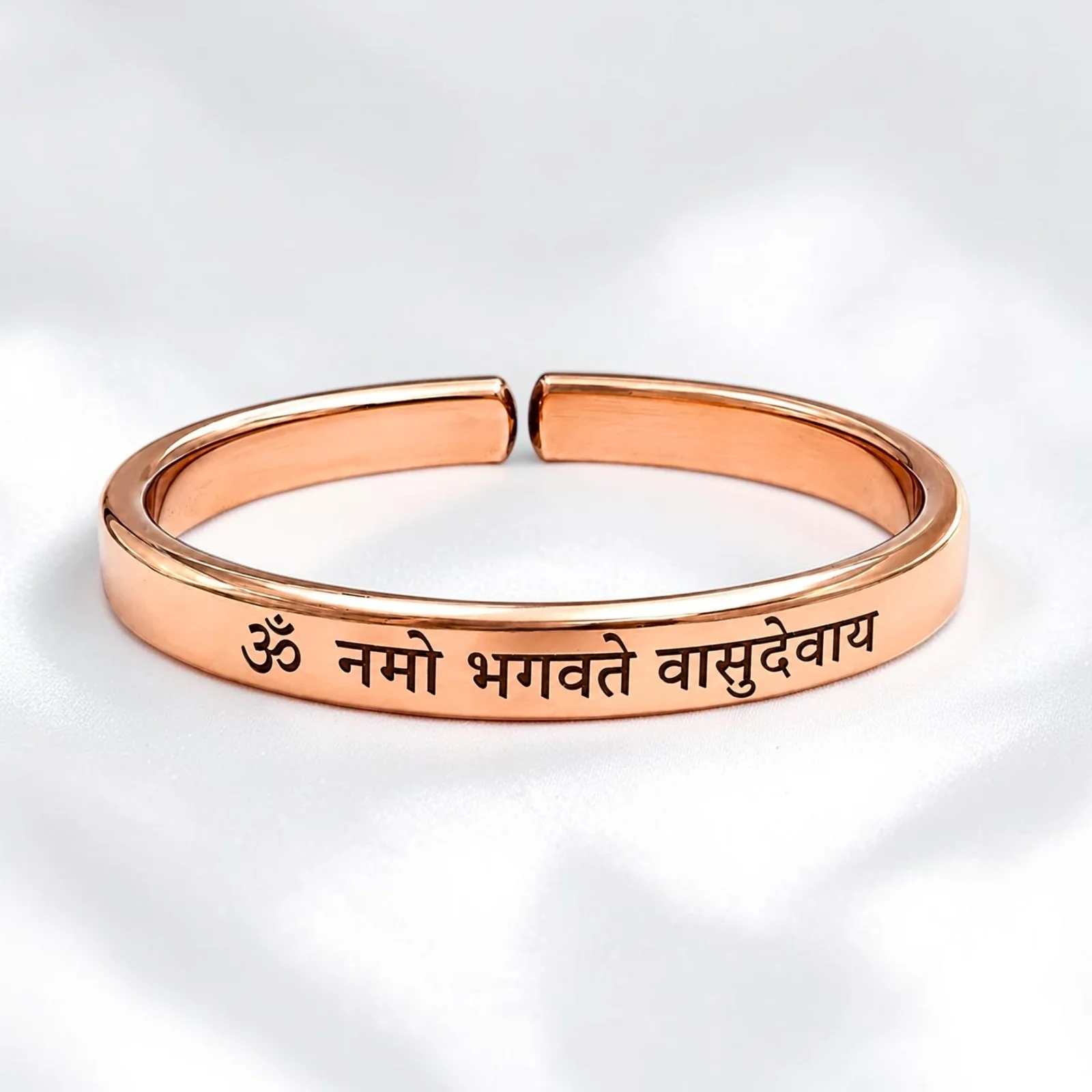 Adjustable Mantra Engraved Pure Copper Cuff  Kada Bracelet - Select Your Mantra - Image 12