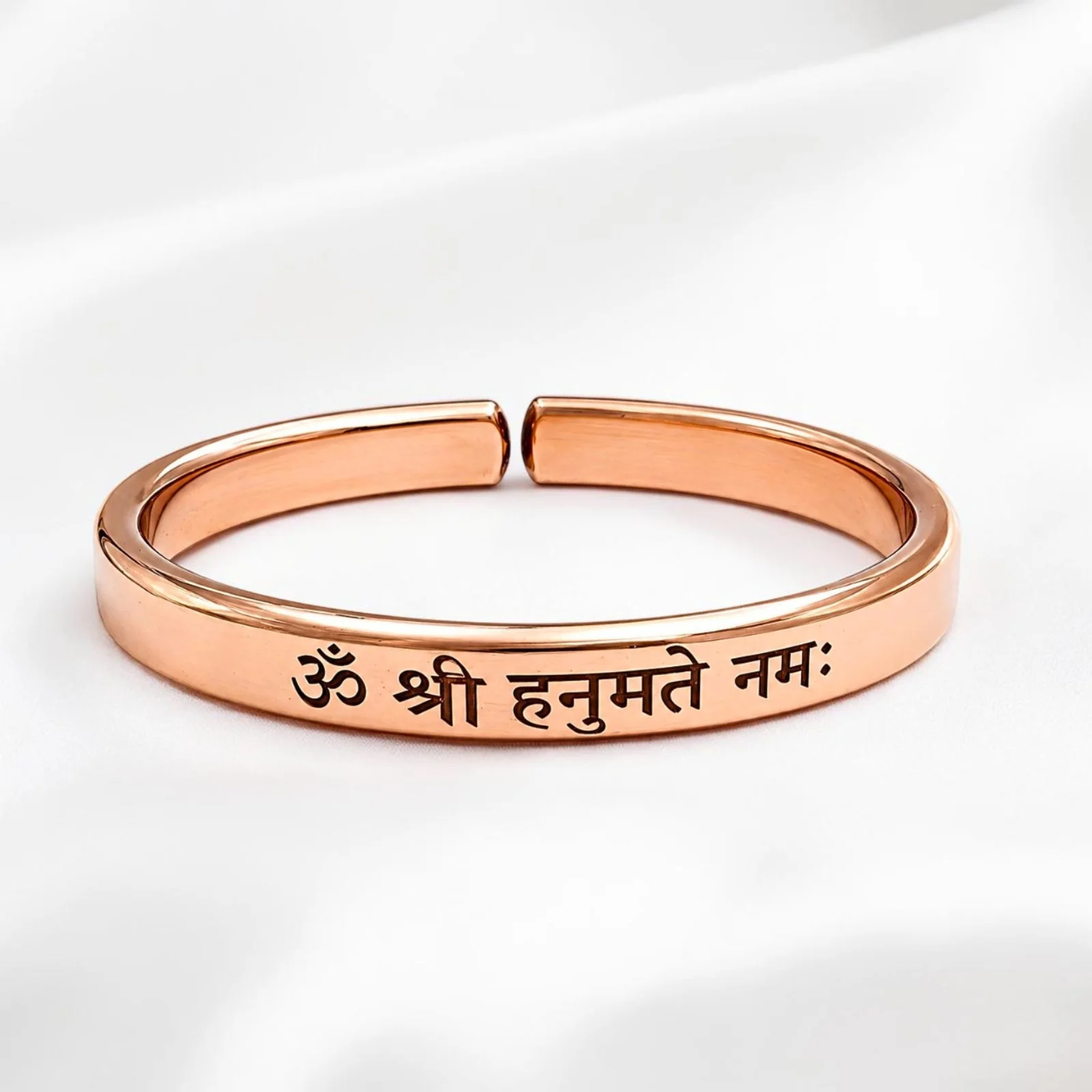 Adjustable Mantra Engraved Pure Copper Cuff  Kada Bracelet - Select Your Mantra - Image 4