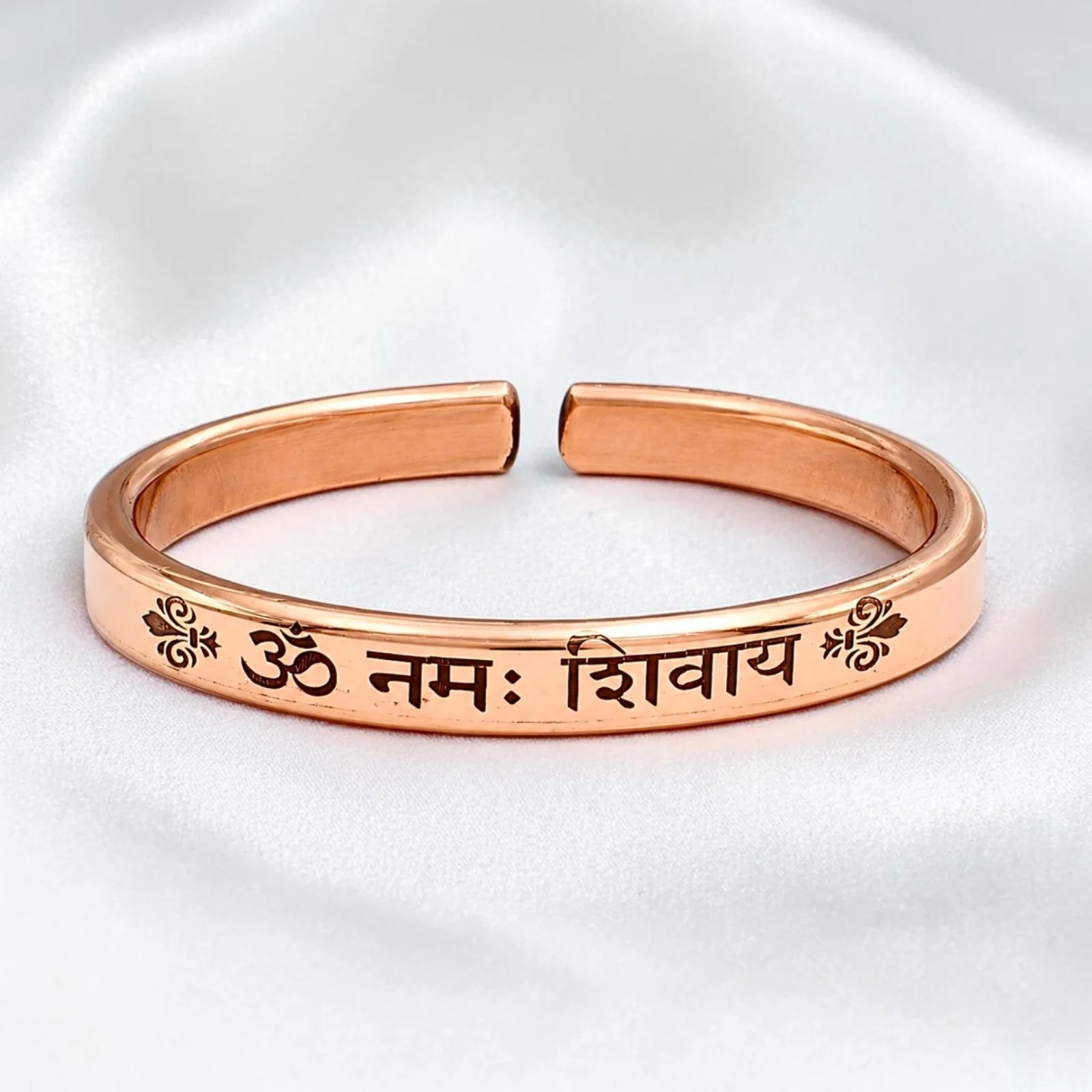 Adjustable Mantra Engraved Pure Copper Cuff  Kada Bracelet - Select Your Mantra - Image 5