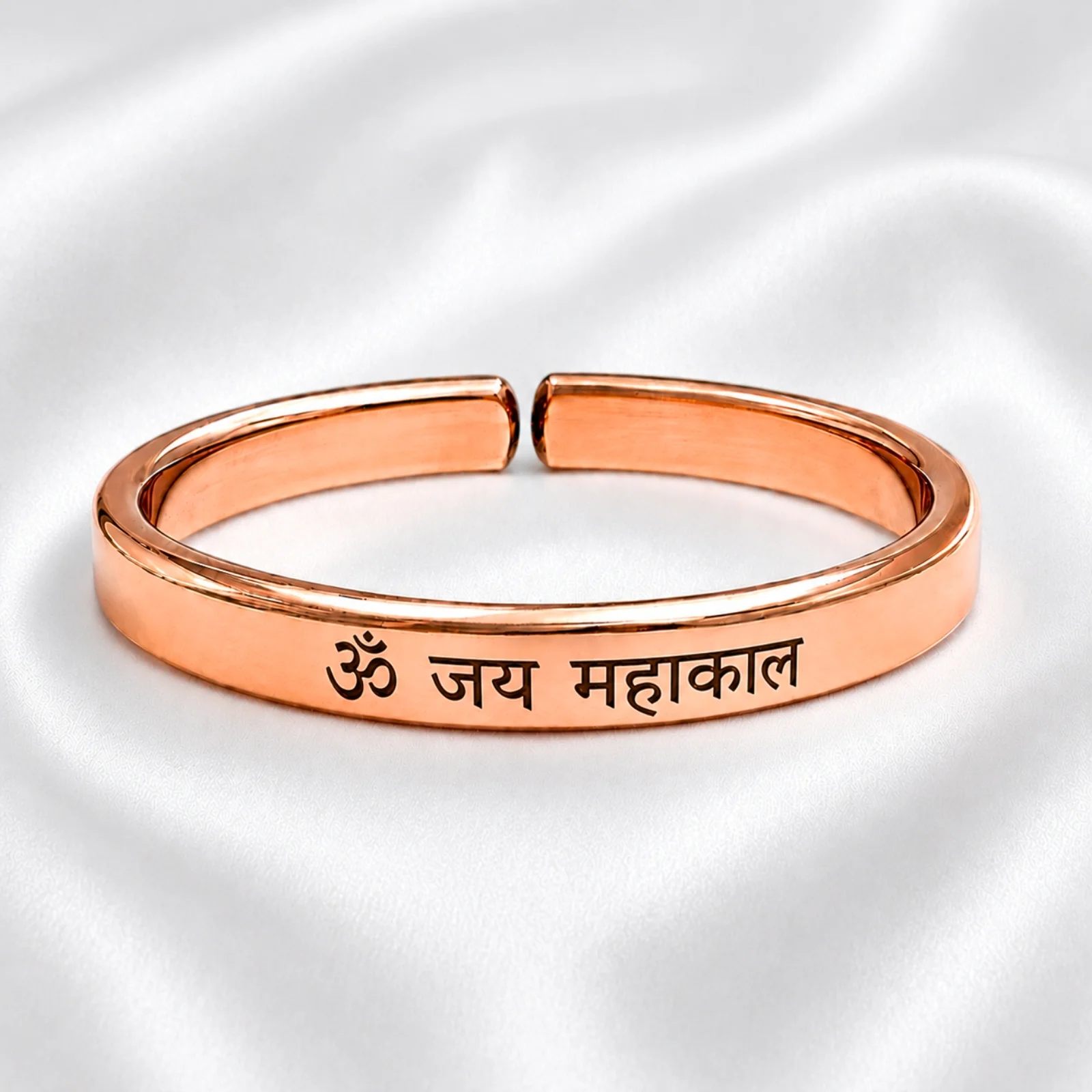 Adjustable Mantra Engraved Pure Copper Cuff  Kada Bracelet - Select Your Mantra - Image 6