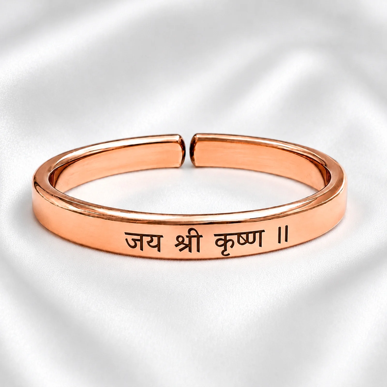 Adjustable Mantra Engraved Pure Copper Cuff  Kada Bracelet - Select Your Mantra - Image 7