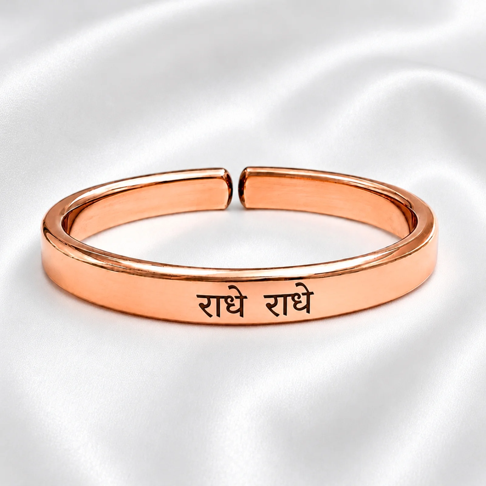 Adjustable Mantra Engraved Pure Copper Cuff  Kada Bracelet - Select Your Mantra - Image 8