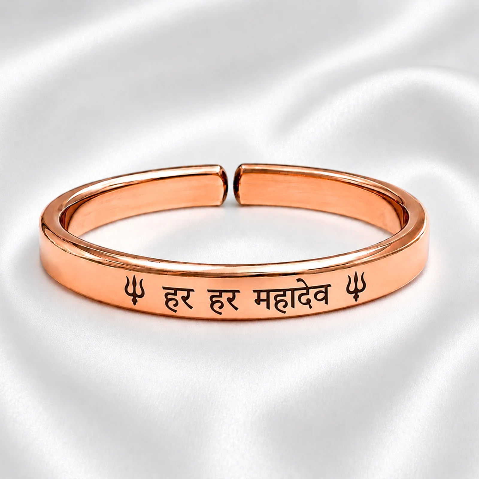 Adjustable Mantra Engraved Pure Copper Cuff  Kada Bracelet - Select Your Mantra - Image 9