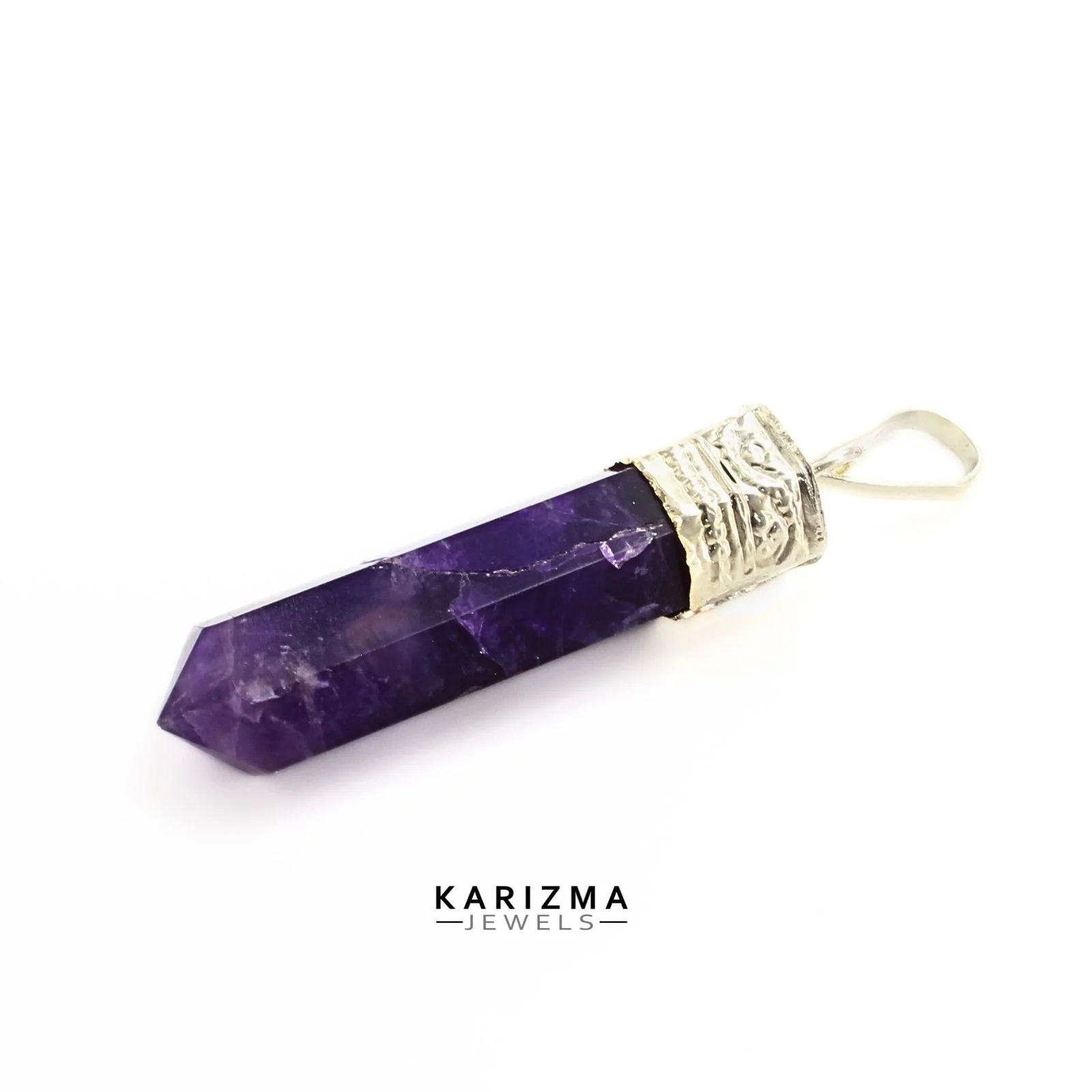 Amethyst Pencil Pendant 18Ct – Spiritual Healing Crystal Jewelry - Image 4