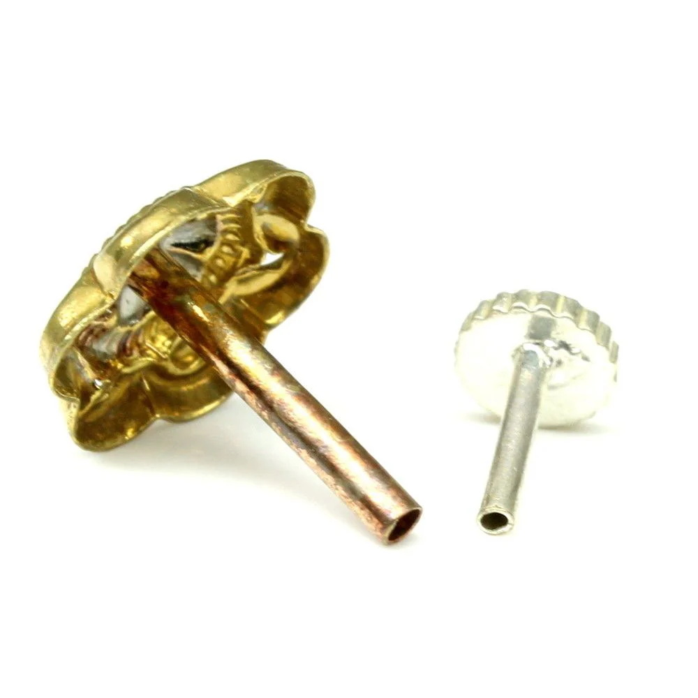 Antique floral design nose stud - Image 3