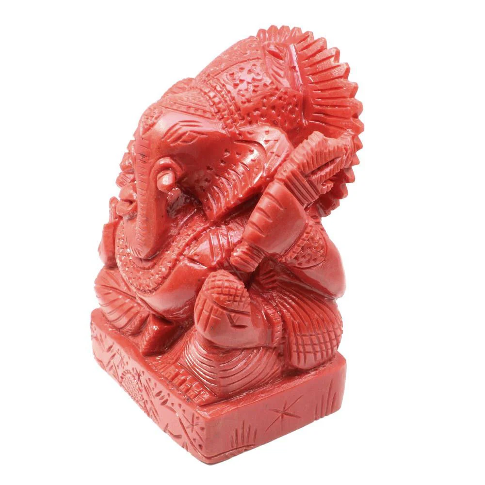 Authentic Coral Ganpati Statue Idol Religious - Image 4