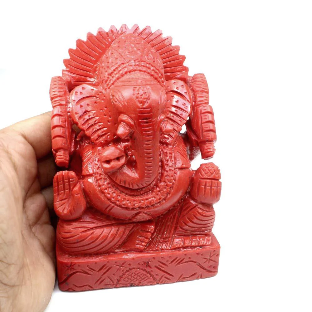 Authentic Coral Ganpati Statue Idol Religious - Image 7