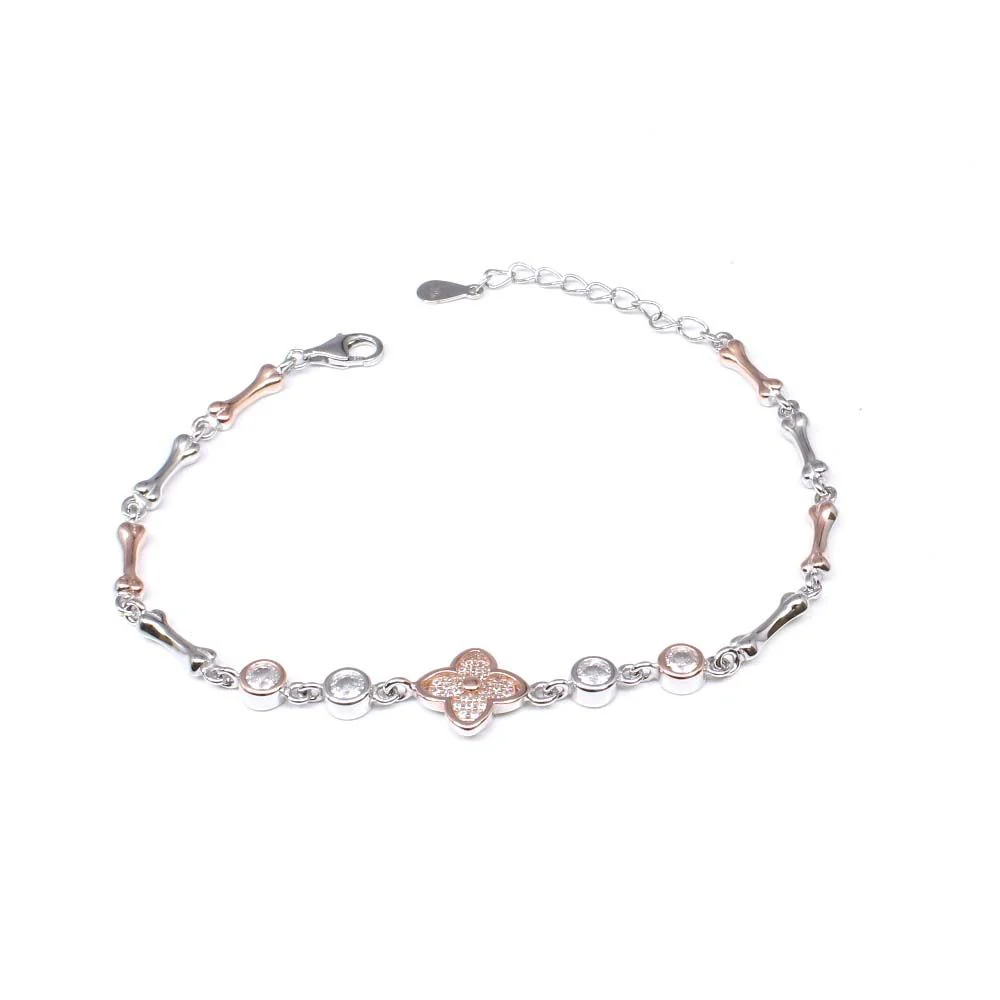 Beautiful CZ 925 Sterling Silver Bracelet for Girls in platinum finish - Image 3