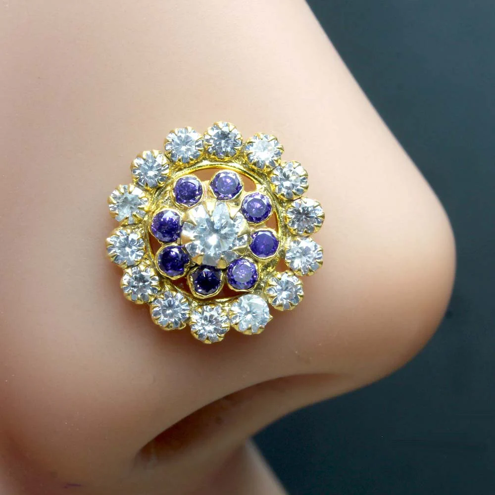 Big CZ twisted nose ring