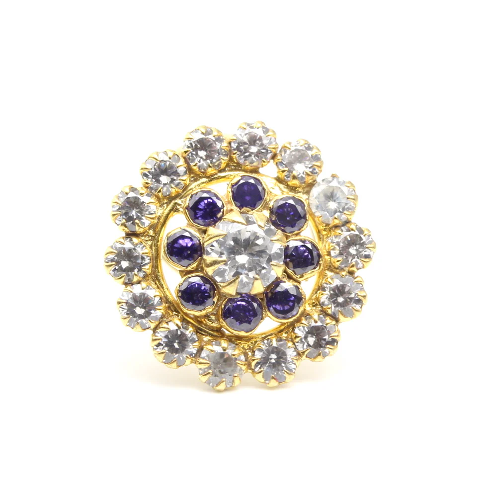 Big CZ twisted nose ring - Image 2