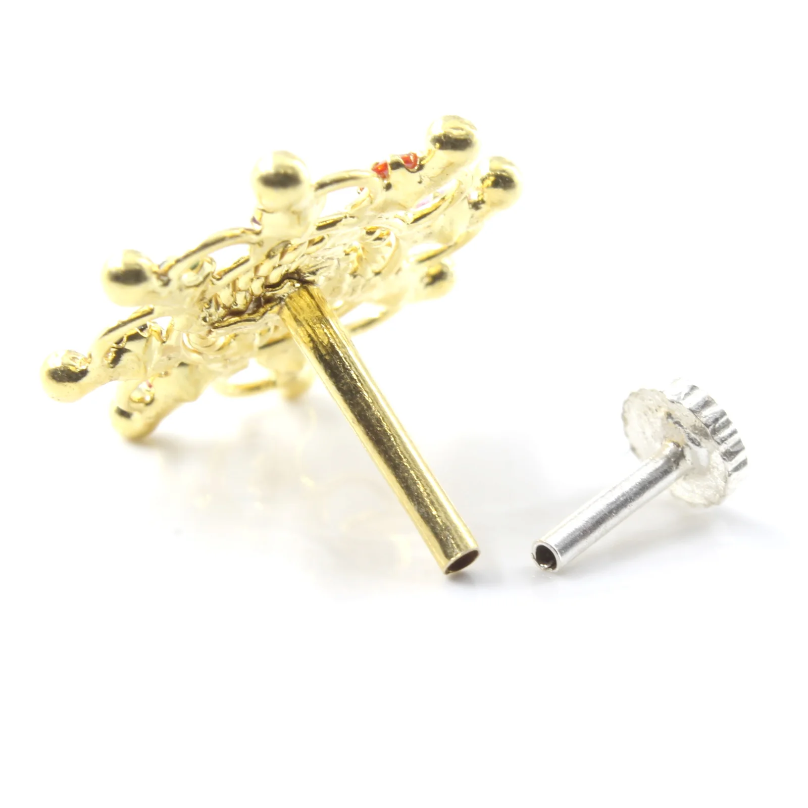Statement Gold Plated Silver Nose Stud for Women - Image 4