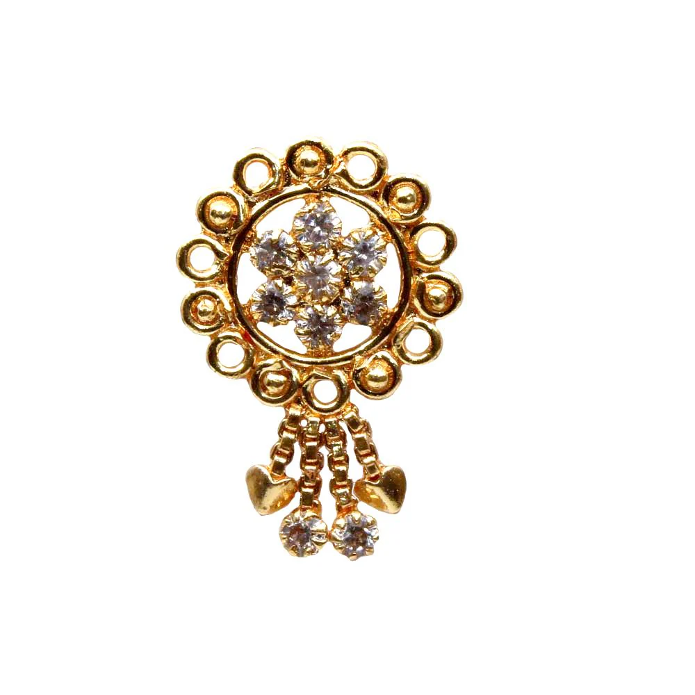 Big statement dangling CZ nose pin - Image 2