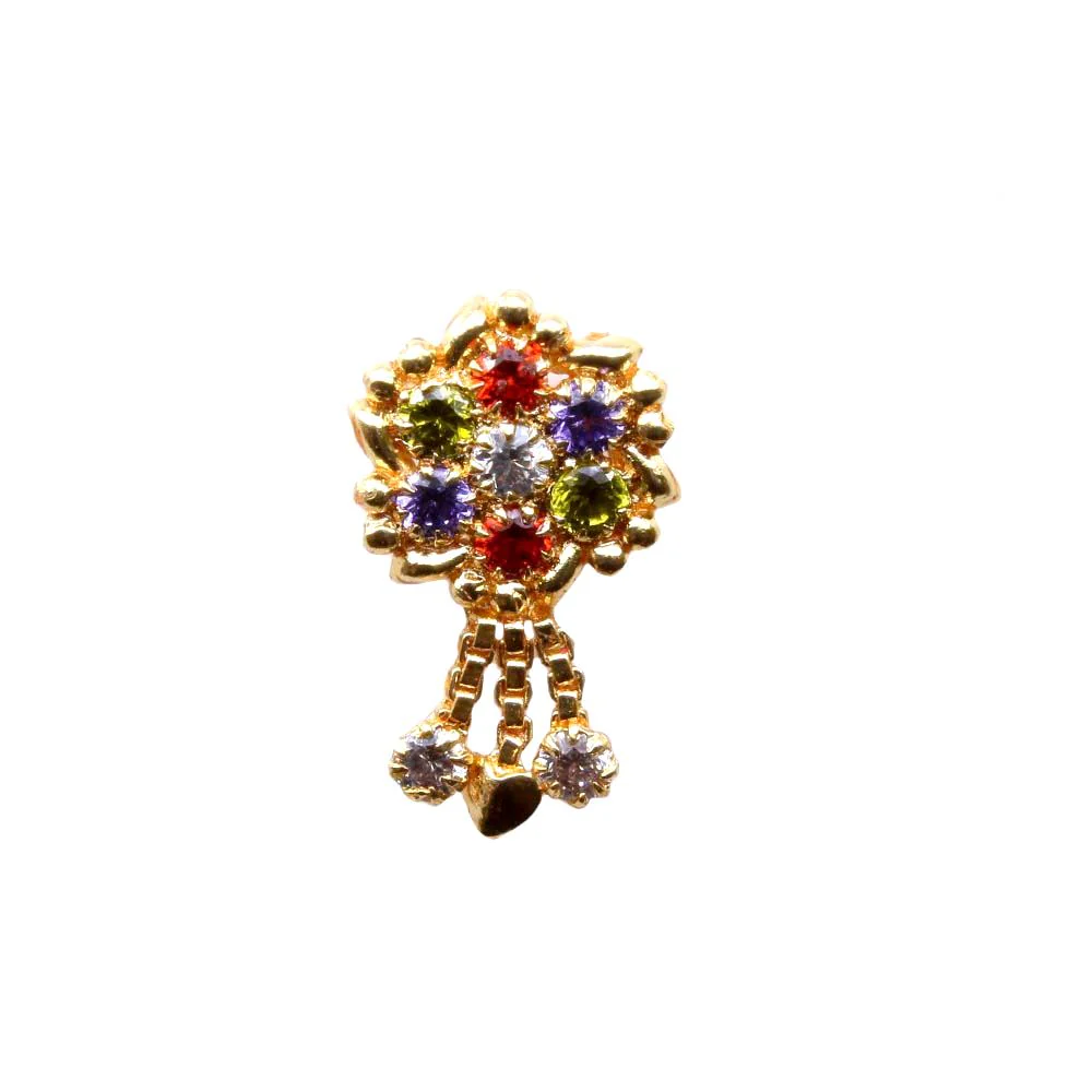 Bouquet design hanging nose pin - Image 2