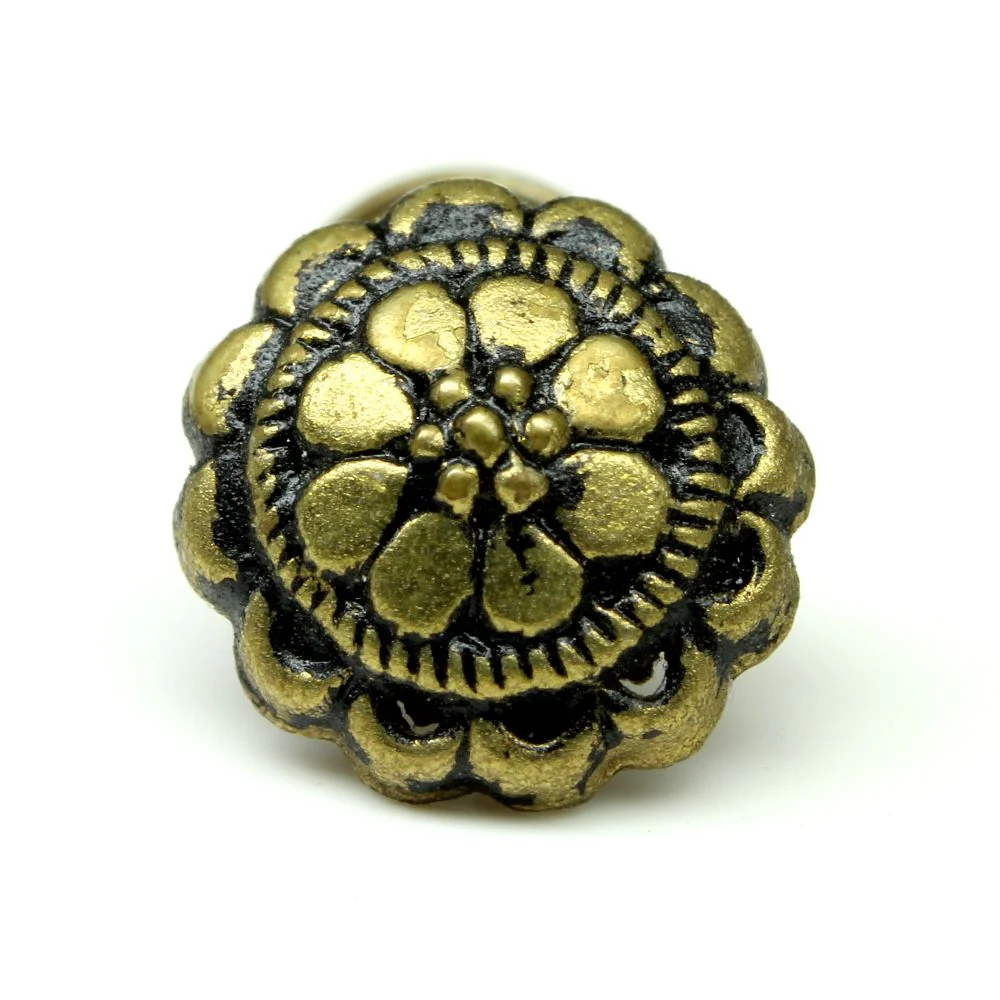 Brass flower design nose pin
