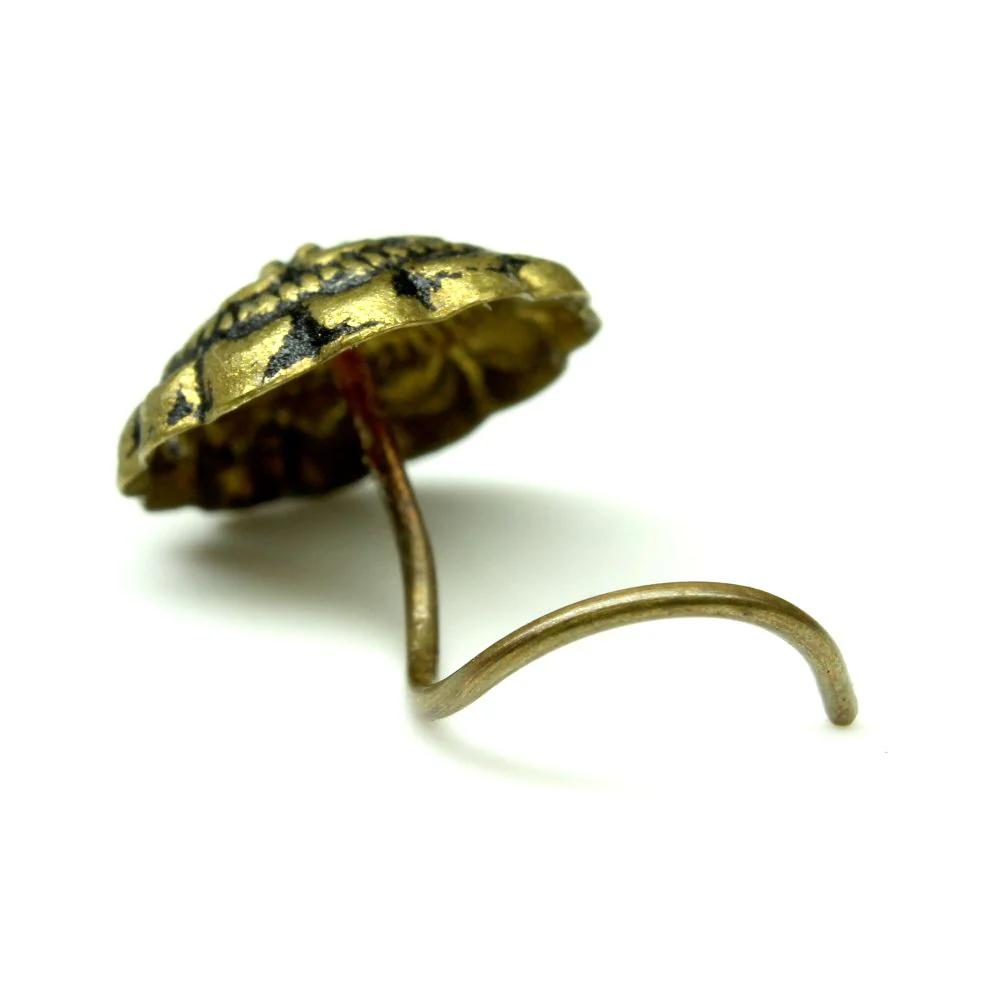 Brass flower design nose pin - Image 3