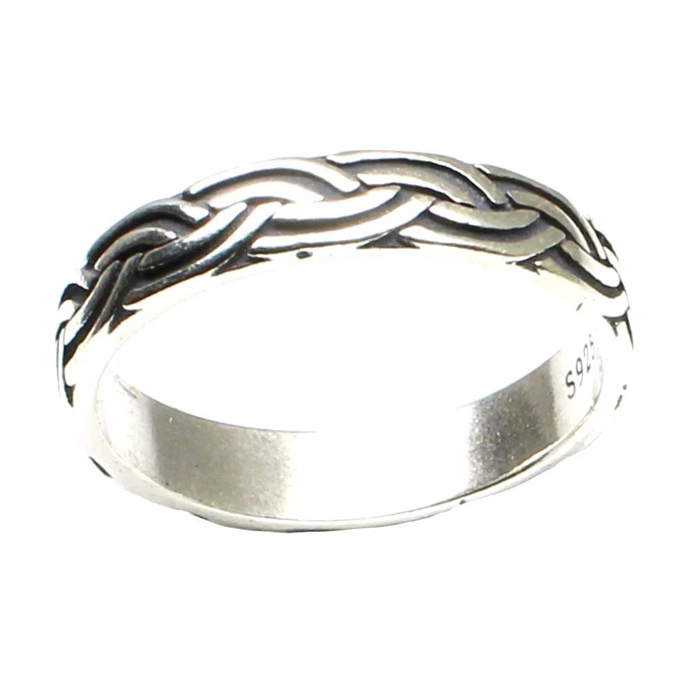 Celtic Weave Spinner Unisex Sterling Silver Ring