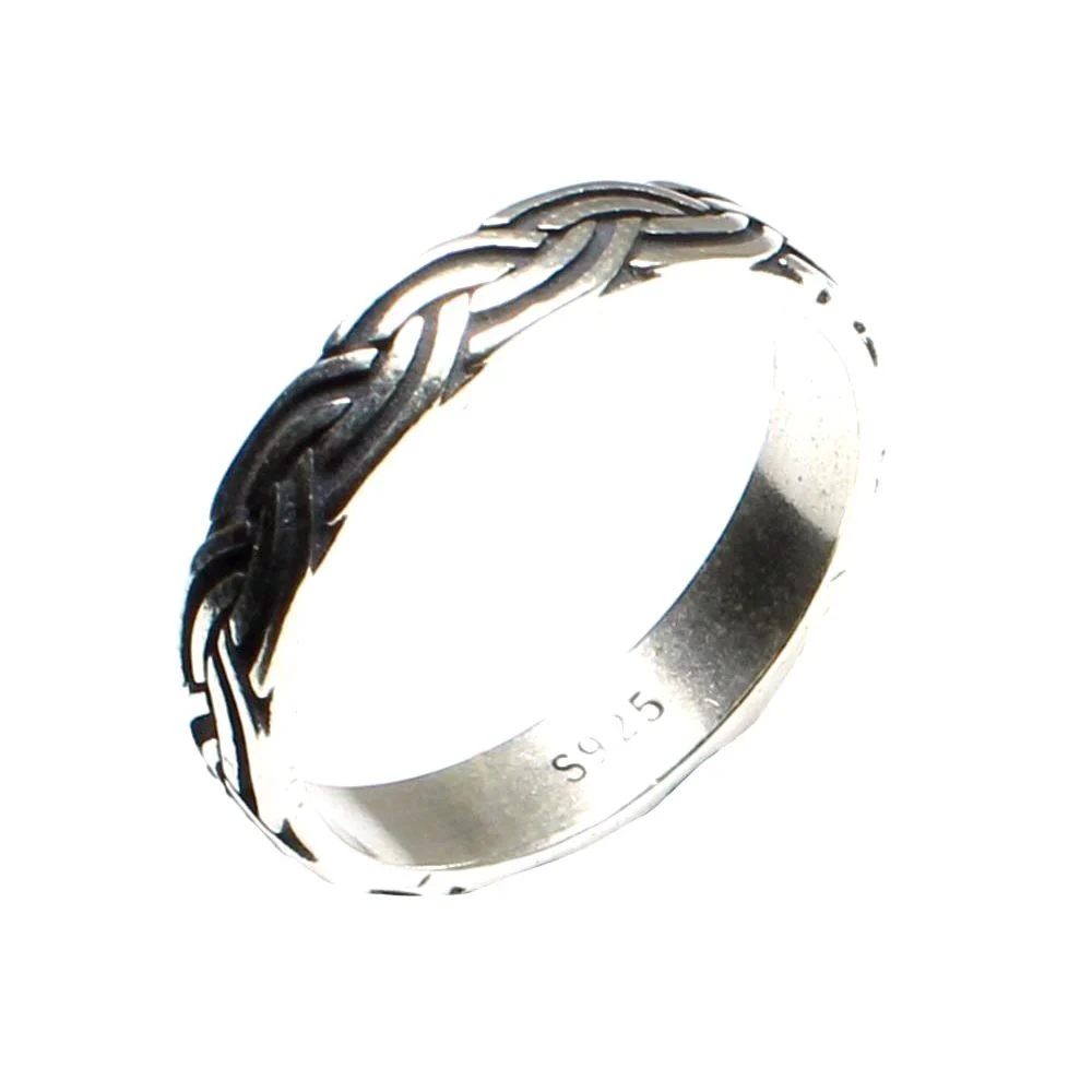 Celtic Weave Spinner Unisex Sterling Silver Ring - Image 3